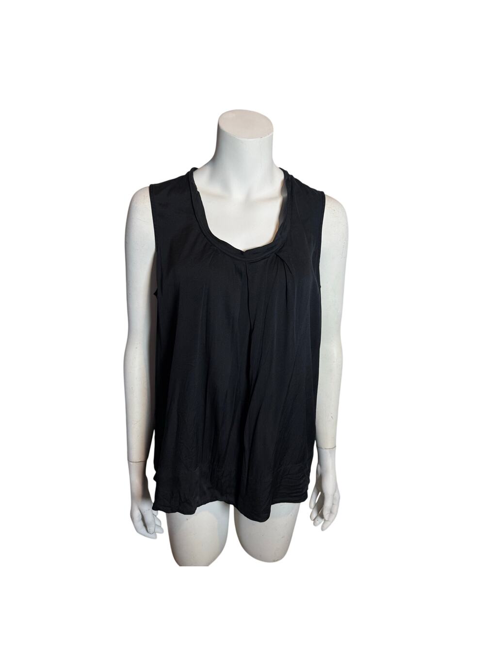 Talbots Silk Blouse Women's 16 Black Sleeveless
